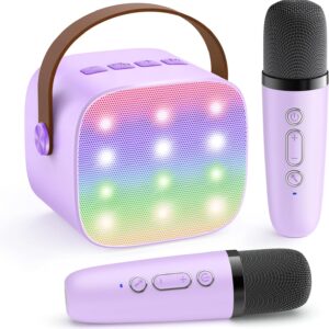 Portable Karaoke Mini Speaker with 2 Wireless Microphones
