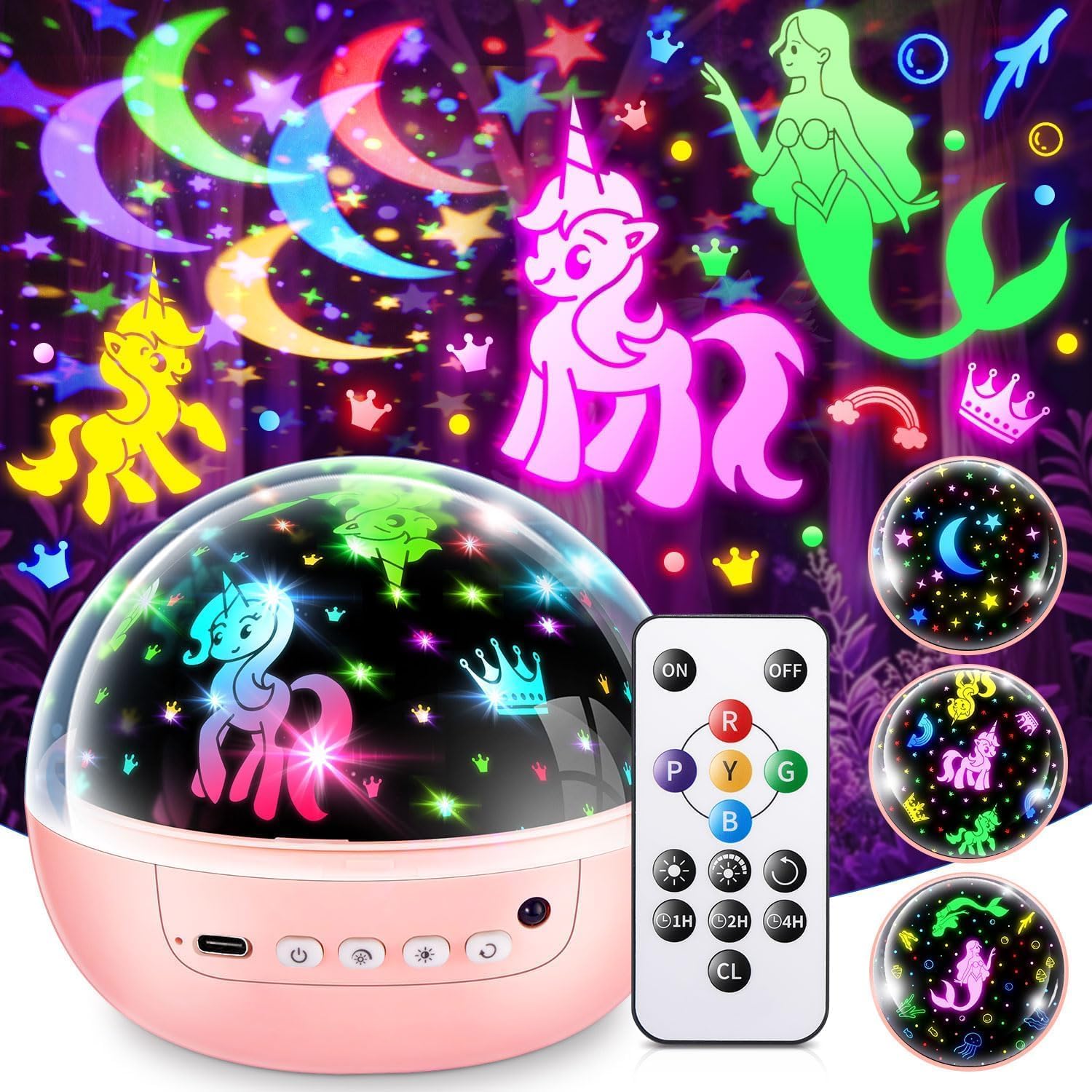 Princess Unicorn Night Light Projector Super Kids ABA